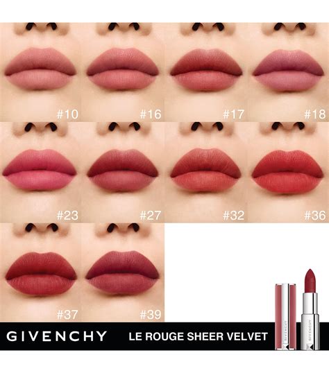 givenchy le rouge 103 swatch|Le Rouge Sheer Velvet Matte Lipstick .